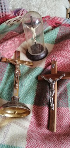 Vintage crucifix ornaments - 3,