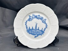 VINTAGE LIMOGES FRANCE RAYNAUD BLUE WHITE JET D’EAU PLATE MUSEE CONDE CHANTILLY