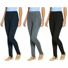 LADIES PULL ON SKI PANT ELASTICATED STIRRUP SLIM TROUSER SOFT STRETCHY PLUS SIZE