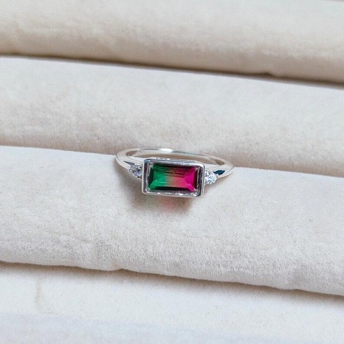 Watermelon tourmaline ring - watermelon,