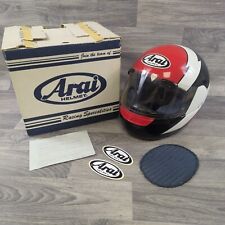 Vintage ARAI Giga Motorcycle Motorbike Helmet Size Small (S) White, Red, Black