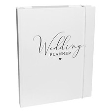Wedding Planner Diary Organiser Book White Cover with Silver Wording