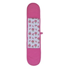Cotton Double Oven Glove Roses & Dots Pink Blue 18x84cm Washable Kitchen