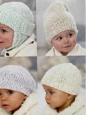 Sirdar Snuggly Snowdrops Chunky Knitting Pattern 1969 Child Hats 0-7 Years