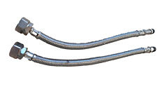 A  Pair of Mono Bloc Flexible tap connector 15mm x 12mm x 300mm
