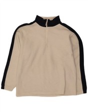 COLORADO Mens Zip Neck Fleece Jumper Medium White Colourblock Polyester AC03