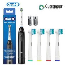 Oral-B Precision Clean Electric Toothbrush with 4x pcs Heads & 2x pcs Batteries