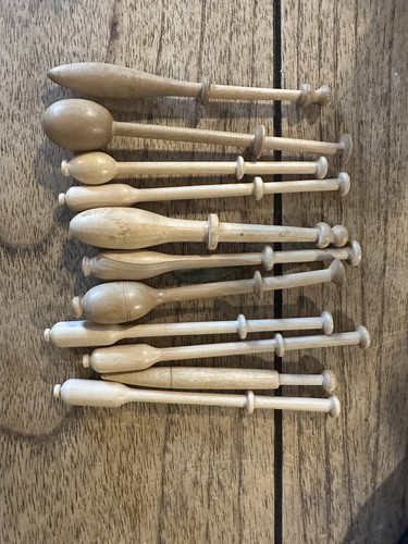 Vinatge wooden lace bobbins - vinatge,