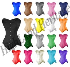Double Steel Boned Waist Training Long Line Cotton Over Bust Corset 813