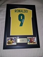 Ronaldo, R9, Brazil Framed Signed Shirt with COA