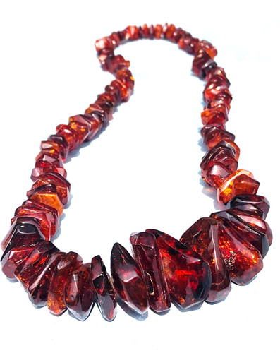 Vintage amber necklace 84g - necklace,