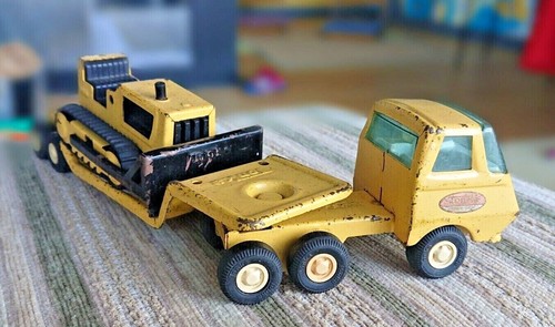 Vintage tonka yellow trucks - vintage,