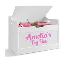 Personalised Toy Box Vinyl Name Sticker Decal • Kids Toy Chest Label •