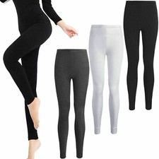WOMENS LADIES THERMAL LONG JOHNS UNDERWEAR WINTER SKI LEGGINGS BOTTOM Size 8-22