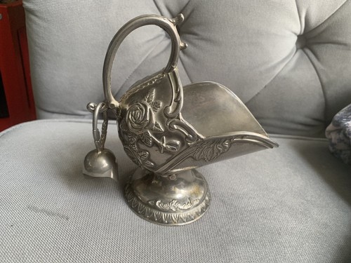 Antique sugar scuttle silver - scuttle.,