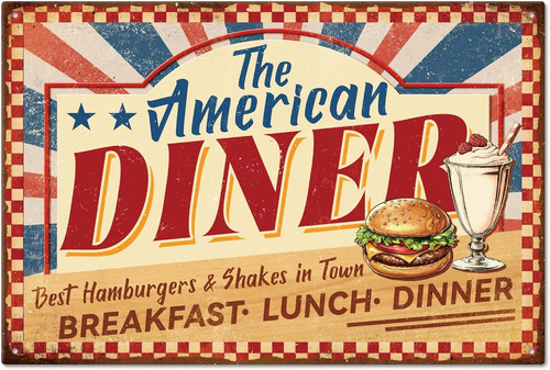 American diner metal tin - diner, sign