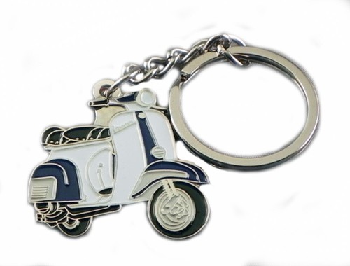 Metal enamel scooter keyring - &,