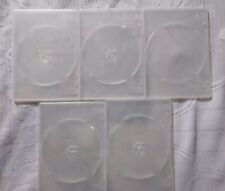 5 x Single DVD CD Disc Case 7mm Slim Clear Plastic Storage Cases. Used.