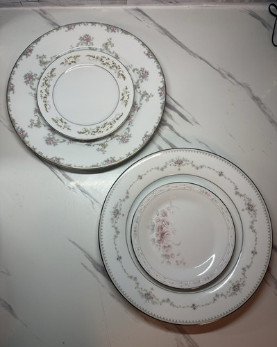 Vintage mismatched china place - vintage,
