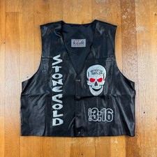 Vintage Stone Cold Steve Austin 3:16 WWF Attitude Pu Leather Vest Size Medium