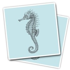 2x Vinyl Stickers Seahorse