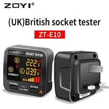 ZOYI Digital Socket Tester Smart Voltage Detector RCD GFCI NCV Test UK Plug