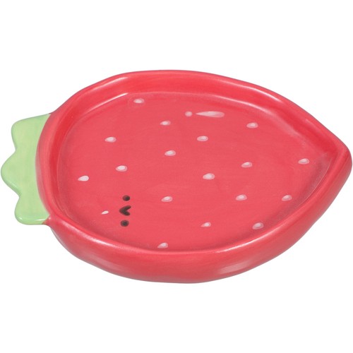 Red ceramic strawberry - red, bowl