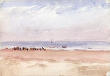 Heyst-Sur-Mer Zeebrugge Belgium 1924 Watercolour Painting Lilian D. Darney