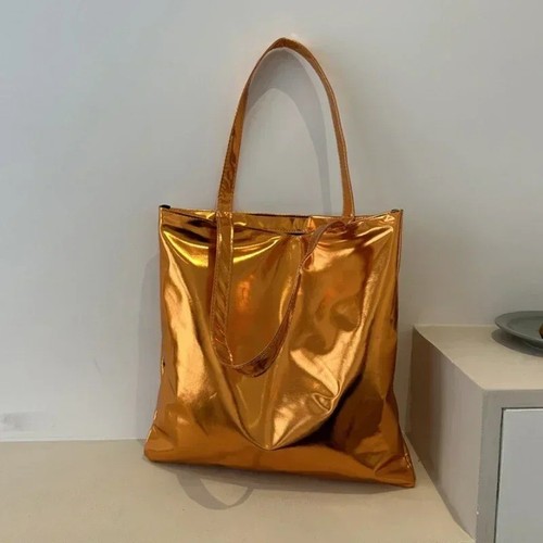 Women glossy leather tote - pu,