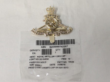 Genuine British Army - Royal Artillery Queens Crown Cap Badge - Small