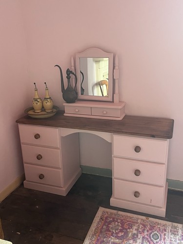 Vintage pink dressing table - vintage,