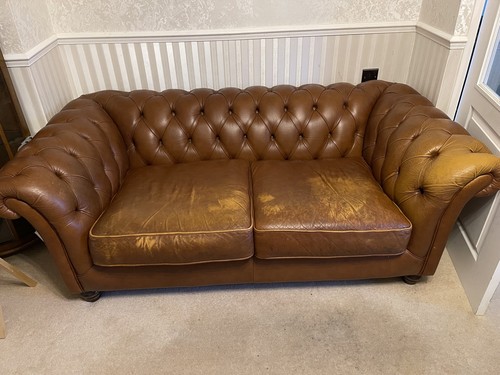 Vintage leather chesterfield - vintage,