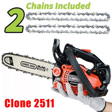 V-MODEST 2511 12" Petrol Chainsaw 2-Stroke Compact Saw With 2 Chains