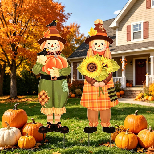 Fall scarecrow garden - garden, yard