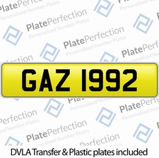 GAZ 1992 GARRY GARY GARETH CHERISHED PRIVATE NUMBER PLATE DVLA REGISTRATION