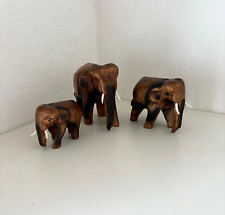 Small Wooden Elephants - Set
