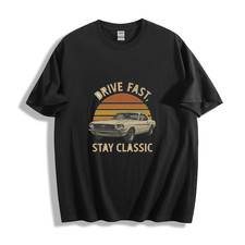Retro Car Graphic Black T -