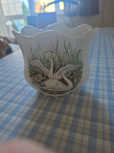 Vintage ceramic planter swan - ceramic,