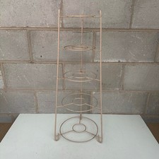 Vintage Retro Atomic Pan Stand Plant Stand Round Beige Cream 5 Tier Sputnik