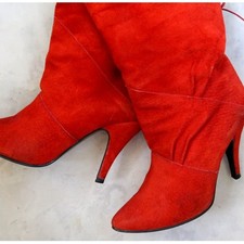 Vintage 80s Red Suede High