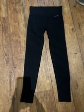 USA Pro Ribbed Black Leggings Size  12 
