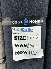 Navy Blue 80/20 Wool Carpet Remnant 