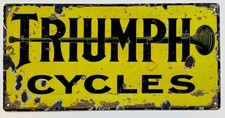 Metal Vintage Style Triumph Cycles Notice Metal Sign 12x6 inch  [TRPH1]