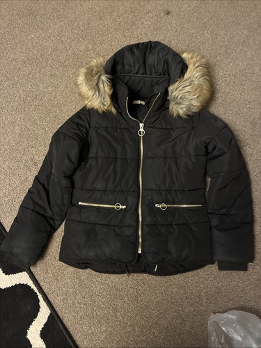 Black parka coat size - size, 6