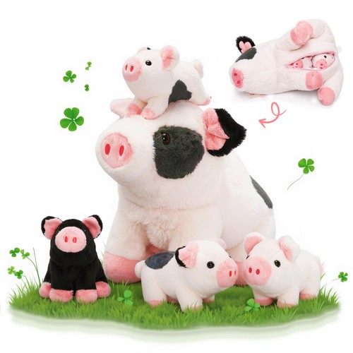 Ouozzz pig teddy family set - pig,
