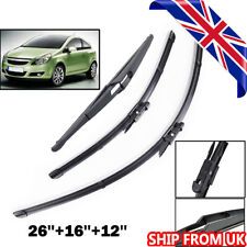 3X Front Rear Windscreen Wiper Blades Set For Vauxhall Corsa D 06-14 26-16-12