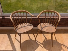Ercol Cowhorn Chairs x 2