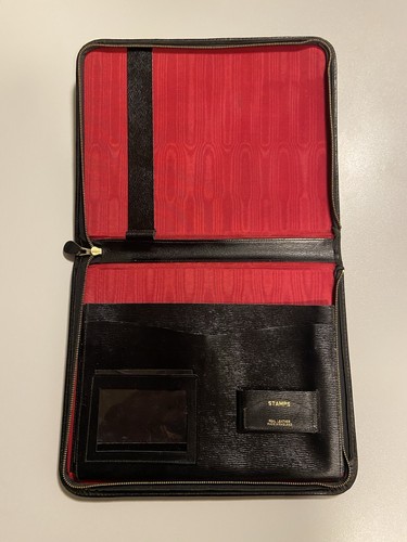 Black and red leather - red, zip