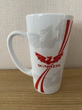 BRAND NEW LLANELLI R.F.C SCARLETS TALL LATTE OR HOT CHOCOLATE MUG (6 inches)