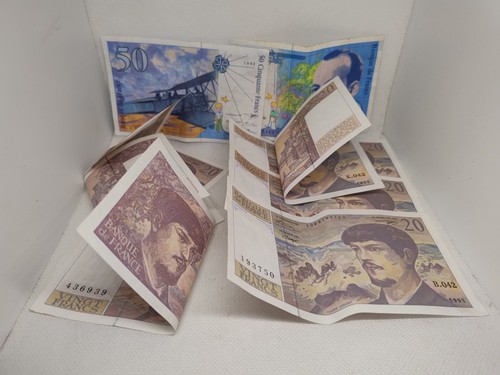 French currency bank notes - currency,